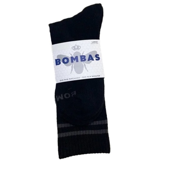 ❤️ 🆕 BOMBAS BLACK HIGH SOCKS SIZE LARGE - Picture 1 of 4